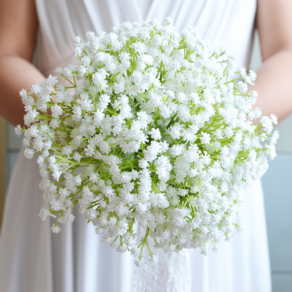White Romantic Wedding Flowers Bridal Bouquets Artificial Gypsophila Luxury  Wedding Brides Holding Flowers Bouquet Ramos De Novia Mariage | Wish