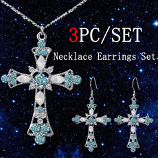 Jewelry, crossearring, Cross Pendant, Blue Sapphire