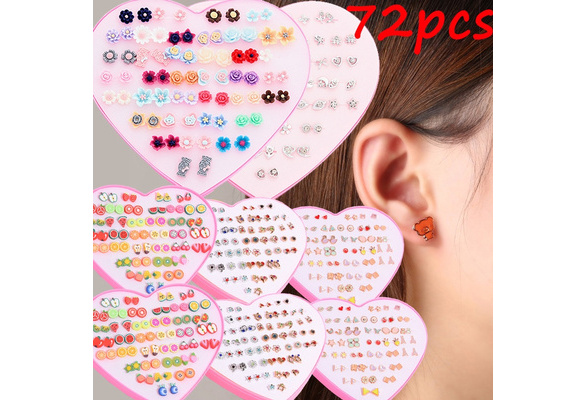 5Pairs//Set Rhinestone Crystal Earrings Women Ear Stud Earrings Jewelry Gift XBUK