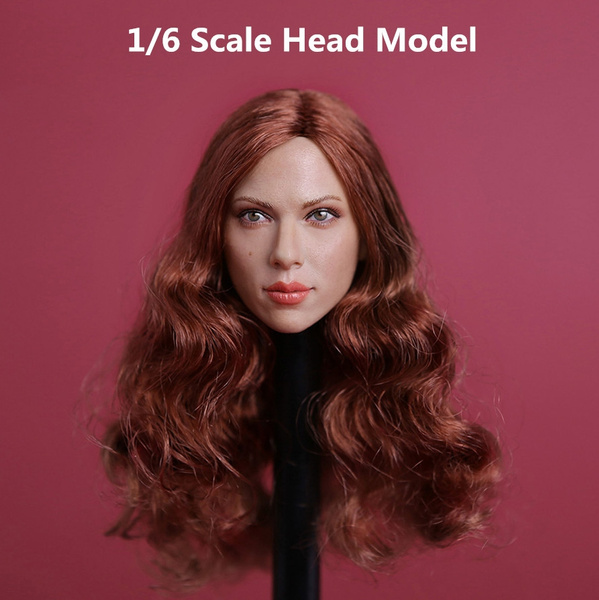 16 Scale Action Figure Model Head Sculpt Scarlet Long Curls Red Hair