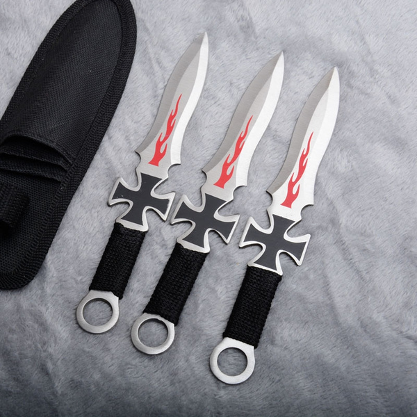 Throwing Knife Set Ninja Kunai Field survival tools fixed blade straight  knife diving tools high hardness sabre multi-function special soldier  outdoor knives set