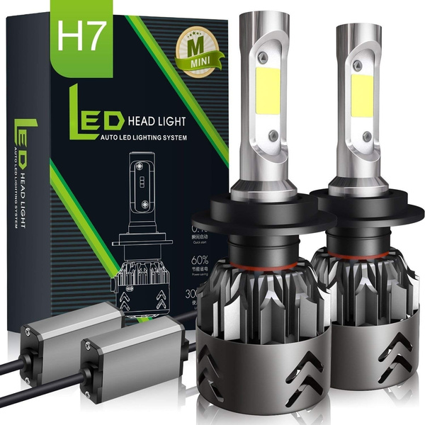H7 LED proiettore di pere, lampade H7 Super luminoso auto fari kit, 8000  Lumens 6000 K COB auto lampada di ricambio (2 pezzi)