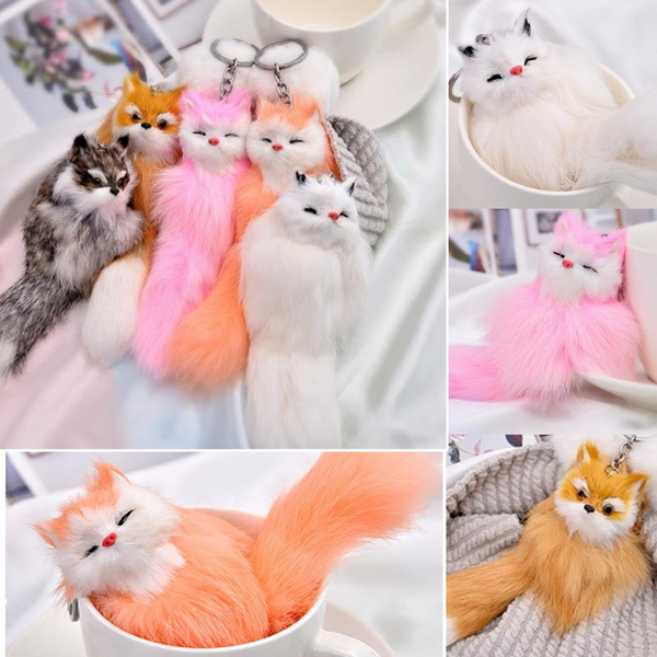 Fluffy clearance cat keychain