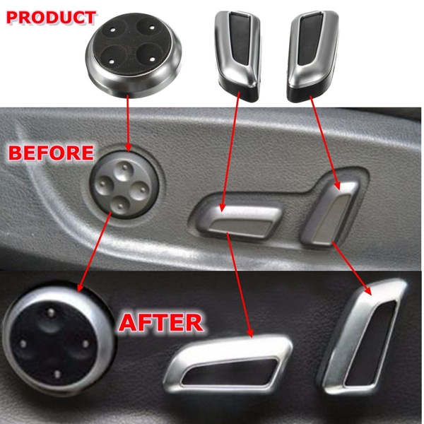 6Pcs Chrome Seat Adjustment Switch Cover Trims For Audi A4 A5 A6 Q3 Q5 ...