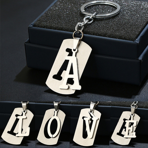 Letter K OLD English Font Initial First Name Logo Metal Ring Key Chain Keychain Letter K OLD English Font Initial First Name Logo Metal Ring Key Chain Keychain