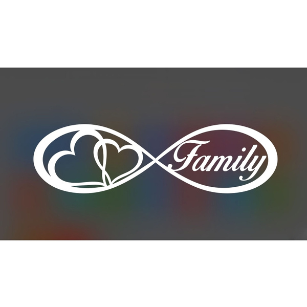 FAMILY LOVE HEART INFINITY FOREVER SYMBOL VINYL DECAL CAR WINDOW BUMPER ...