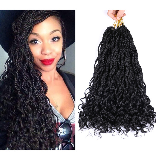 Goddess Box Braids Crochet Hair Faux Locs Braids Hair Wavy Dreadlocks ...