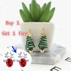 Christmas, Jewelry, gold, Stud Earring