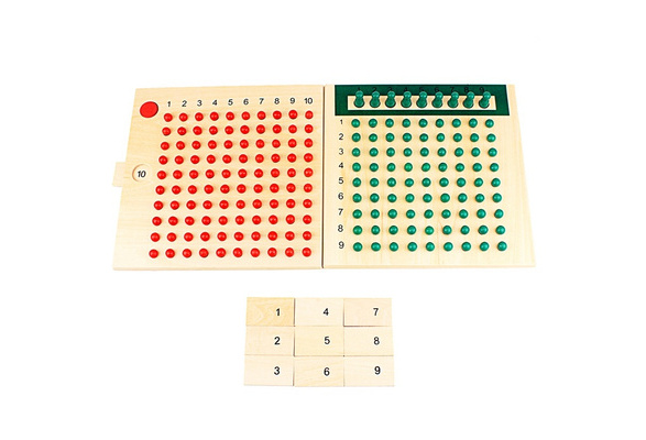 Montessori Mathematics Material Multiplication Bead Board Educational Toys Kids 