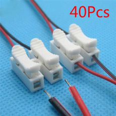 40PCS No Solding Welding Quick 2P Cable Wire Connector No Screw Terminal  Block Spring Clamp