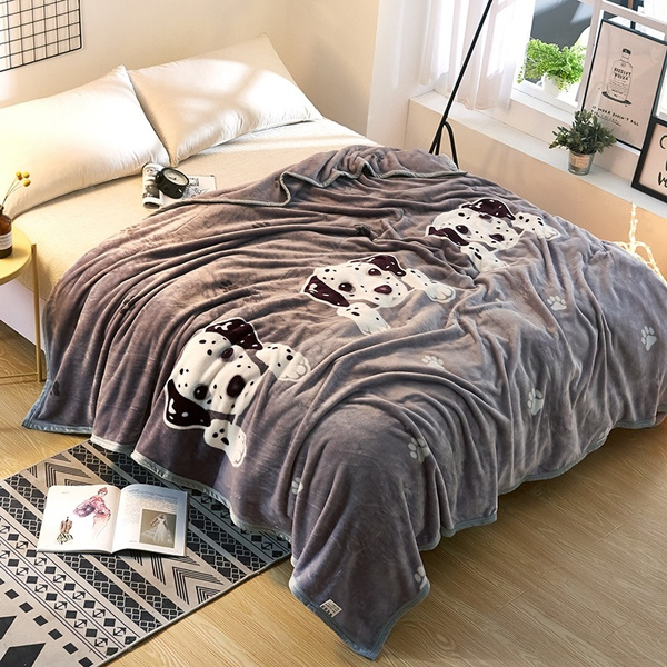 Dog print fleece discount blanket