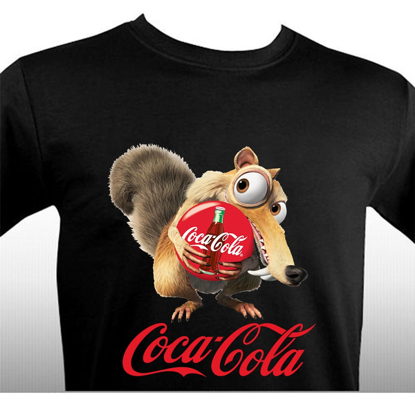 Fashion Men's Coca Cola Squirrel Scrat Gift Funny Print T Shirts