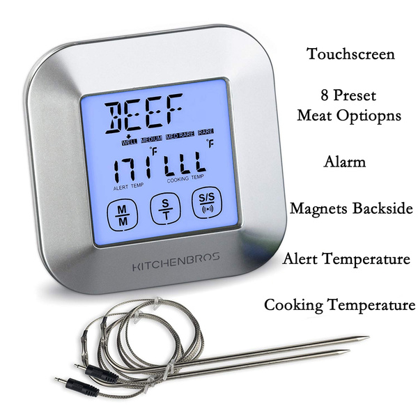 Digital Meat Thermometer With Large Touchscreen Lcd, With Long