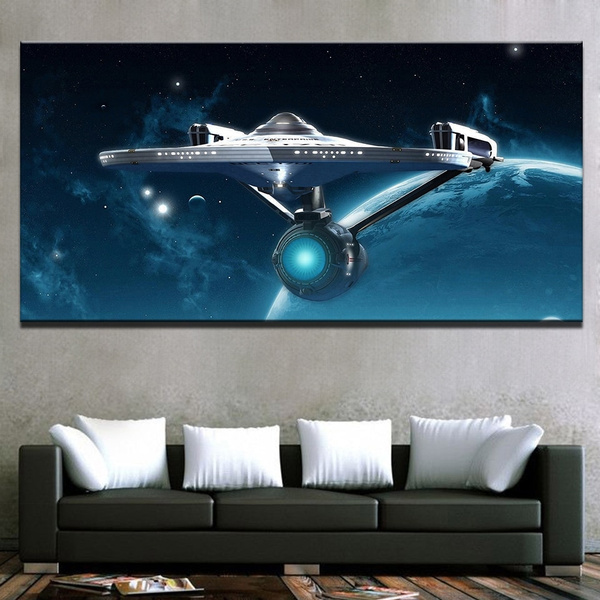 Canvas Posters Wall Art Home Decor For Living Room Hd Prints 1 Pieces Star Trek Paintings Enterprise Pictures Wish - Star Trek Home Decor