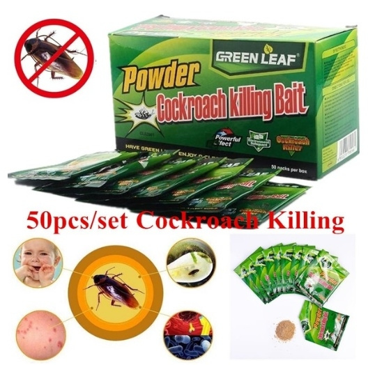 50PCS Effective Powder Cockroach Killing Bait Roach Killer Miraculous Insecticide Repellent