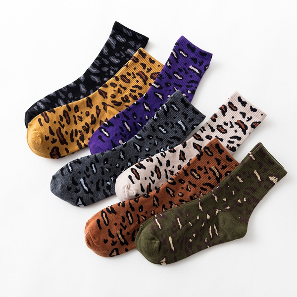 Leopard-print Socks Women's Comfortable Cotton Sock Slippers Socks Fashion  Letter Printed Ankle Socks | Wish