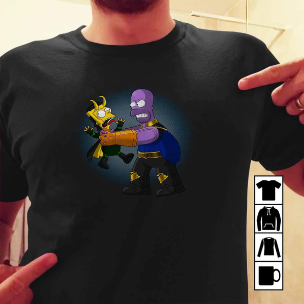 Homer Thanos Choking Bart Loki Tshirt T 
