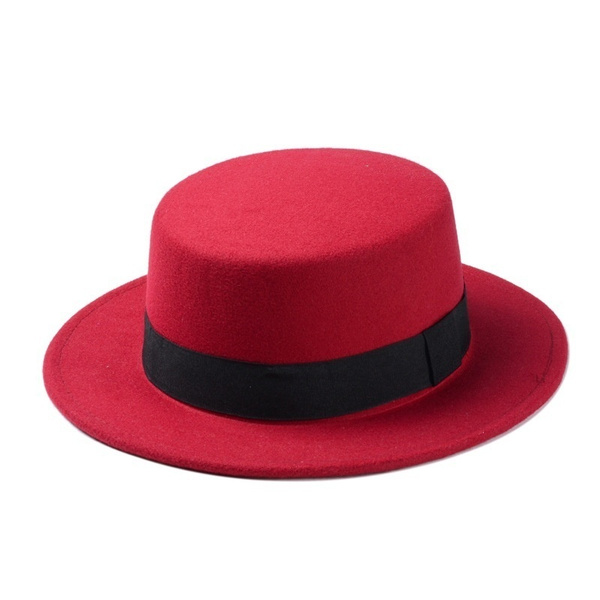 Felt Wide Brim Fedora Gambler Hat 