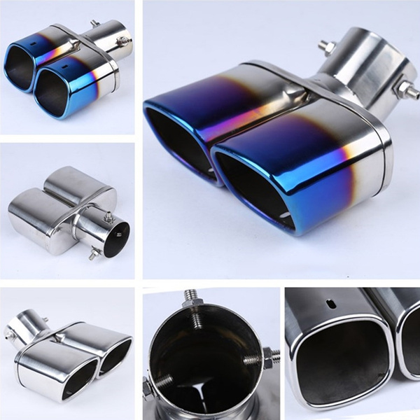 Auto Universal Car Vehicle Exhaust Muffler Steel Tail Pipe Double Tube 