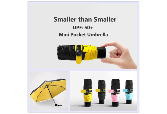 XIANGNAIZUI Mini Folded Pocket Umbrella Small Super Light Five-fold Umbrella Bag Umbrellas Windproof Folding Rain Umbrellas for Woman Kids Color : Black