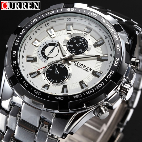 curren stainless steel black water resistant