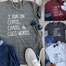 Cotton, Funny, Coffee, Plus Size