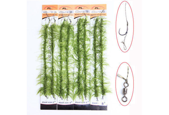 Weed Rig Barbed Carp Hook Ready Made Hair Rigs Weed Line Carp Rig 4 Styles QK Weed Rig Barbed Carp Hook Ready Made Hair Rigs Weed Line Carp Rig 4 Styles QK