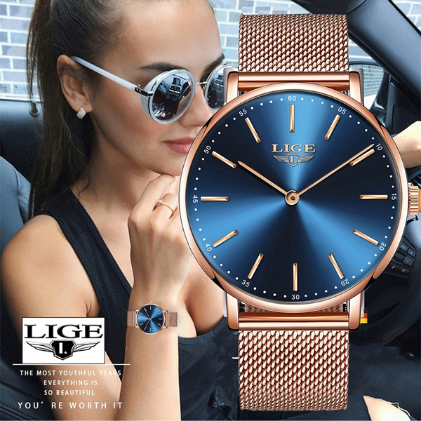 LIGE Fashion Quartz Watch Women Watches Famous Brand casual Ladies