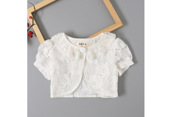 New Baby Girls Bolero Toddler Ivory Short Sleeves Lace Shrug for