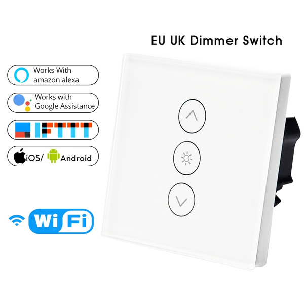 Wifi Smart Wall Touch Light Dimmer Switch 1 Gang EU/UK Standard APP ...