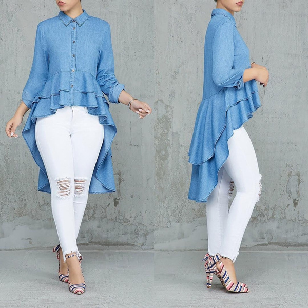 High low ruffle shirt sale