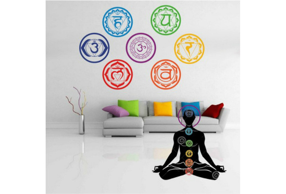 z2927 Wall Sticker Sanskrit Mandala Om Chakra Zen Relaxation Vinyl Decal