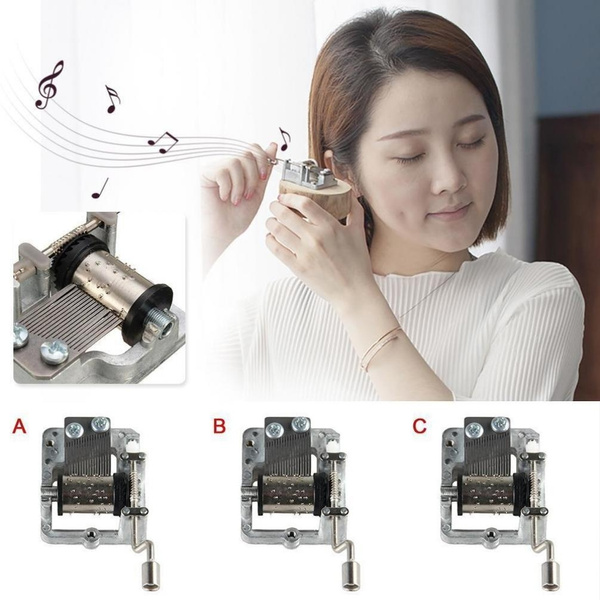 Vintage Mechanism Manual Windup Music Box Movement Famous Song