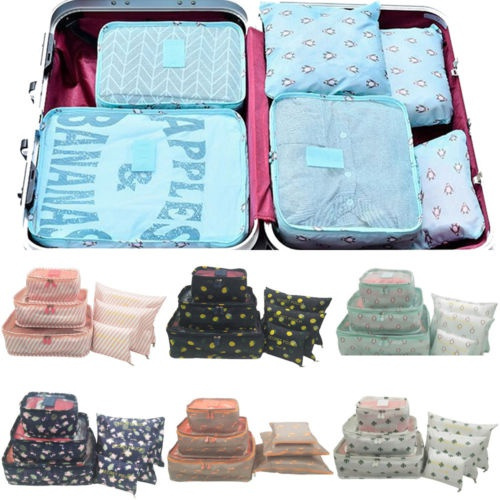 6Pcs Travel Storage Bag Waterproof Clothes Packing Cube Luggage Organizer Set 