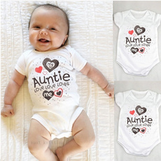 Casual Lovely Baby Kids Romper Bodysuit My Auntie Loves Me Printed Boys Girls Infant Playsuits One Piece Suit