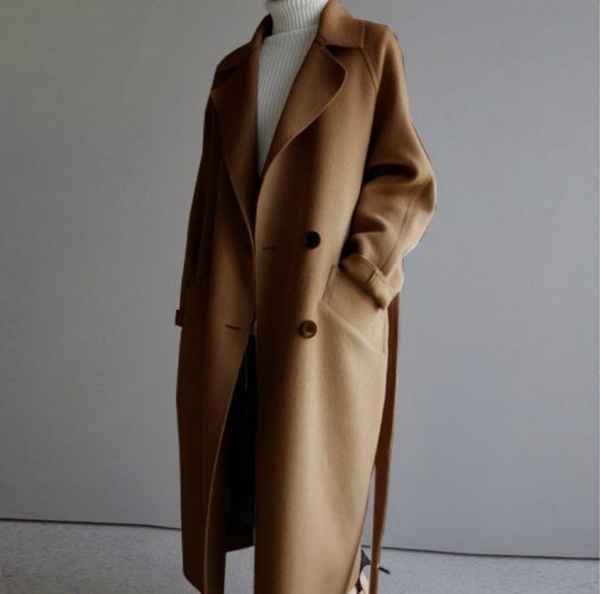 large lapel women's coat