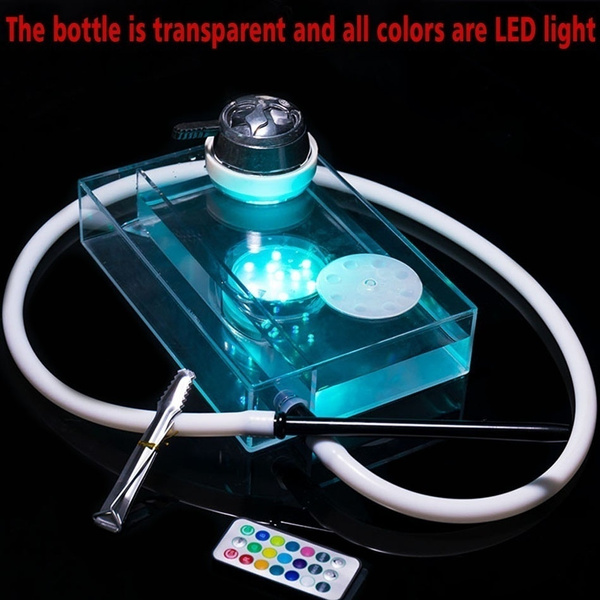 Bm Portable Hookah Shisha With Thick Smoke Acrylic Shisha Hookah Pot Metal Hookah Bowl Gmk White Silicone Hose Remote Led Light Ao Wish Bm Portable Hookah Shisha With Thick Smoke Acrylic Shisha Hookah Pot Metal Hookah Bowl Gmk White Silicone Hose Remote Led Light Ao Wish