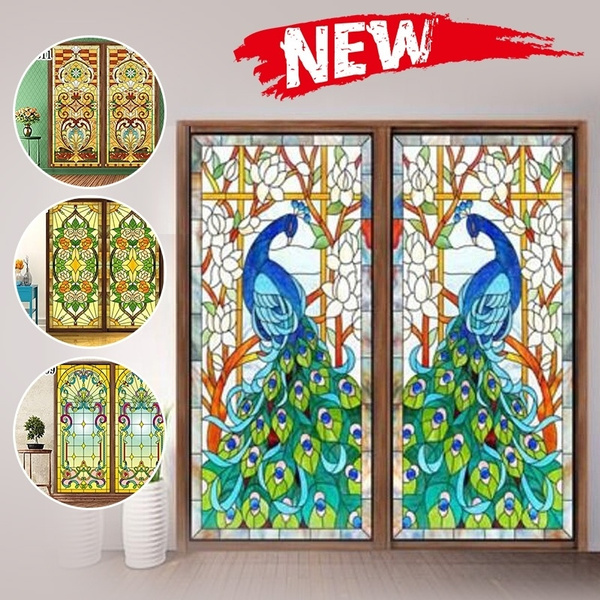 Static Cling Window Film Stained Glass Effect Door Closet Privacy Decoration Stickers Wish