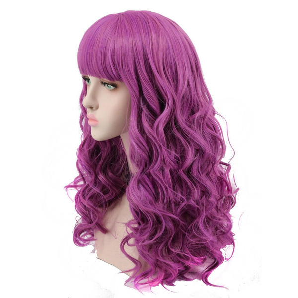 Descendants 2 Mal Cosplay Wig Long Purple Adult Women Fashion Costume Party Wig