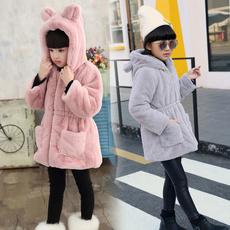 fur coat, hooded, fur, Winter