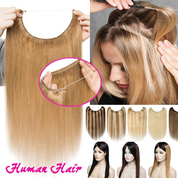 Fashion Women Remy Human Hair Extensions Secret Headband Wire In Hair  Extension 12 Colors | Wish