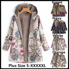 fur coat, Plus Size, hoodedjacket, Long Sleeve