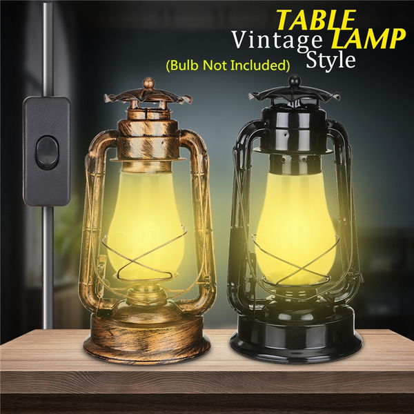 E27 110 220v Antique Electric Lantern Lamp Vintage Retro Industrial Table Lighting Fixture Lampshade Pendant Ceiling Light Chandelier Beside Bulb Not Included Wish E27 110 220v Antique Electric Lantern, Electric Lantern Table Lamps