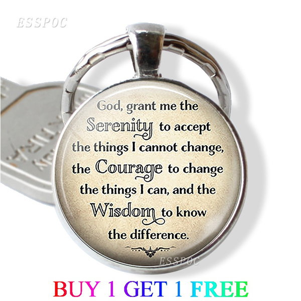 Bible Verse God Grant Me The Serenity To Accept The Things I Cannot Change Keychain Letters Glass Dome Car Key Rings Key Holder Free Stuff Wish