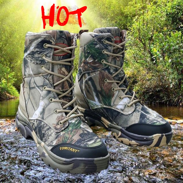 Tomitany Outdoor Hunting Boot Camouflage Winter Snow Boots Waterproof  Tactical Camo Hunting Fishing Shoes Plus Size 39-46