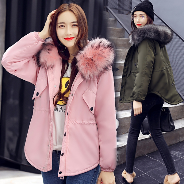 short coats with big fur hoods