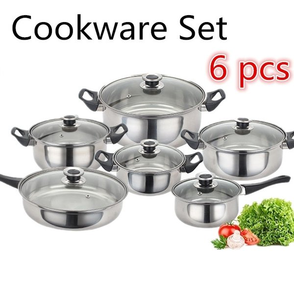 Stainless Steel Pots And Pans Set 6 Pieces Cookware Cooking