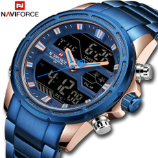 NAVIFORCE Brand Men Watches Military Waterproof LED Digital Sport Men's Stainless Steel Wrist Watch For Business