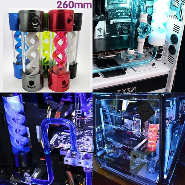 260mm Computer Aluminum Water Cooling Rotary Tank T Virus Spiral