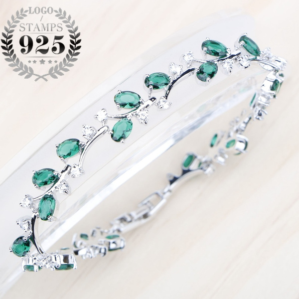 2023 Natural emerald Bracelet for Women Genuine Gemstone Real 925 Sterling Silver  Bracelets Jewelry Valentine Love Gift - AliExpress